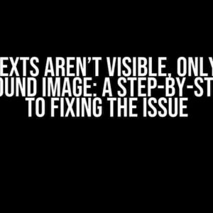 My Texts Aren’t Visible, Only the Background Image: A Step-by-Step Guide to Fixing the Issue